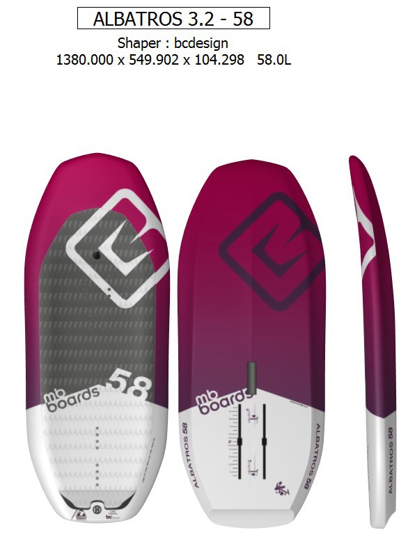 MB Boards Wing Foil Board Albatros 3.2 - Balz Müller inklusive Boardbag 